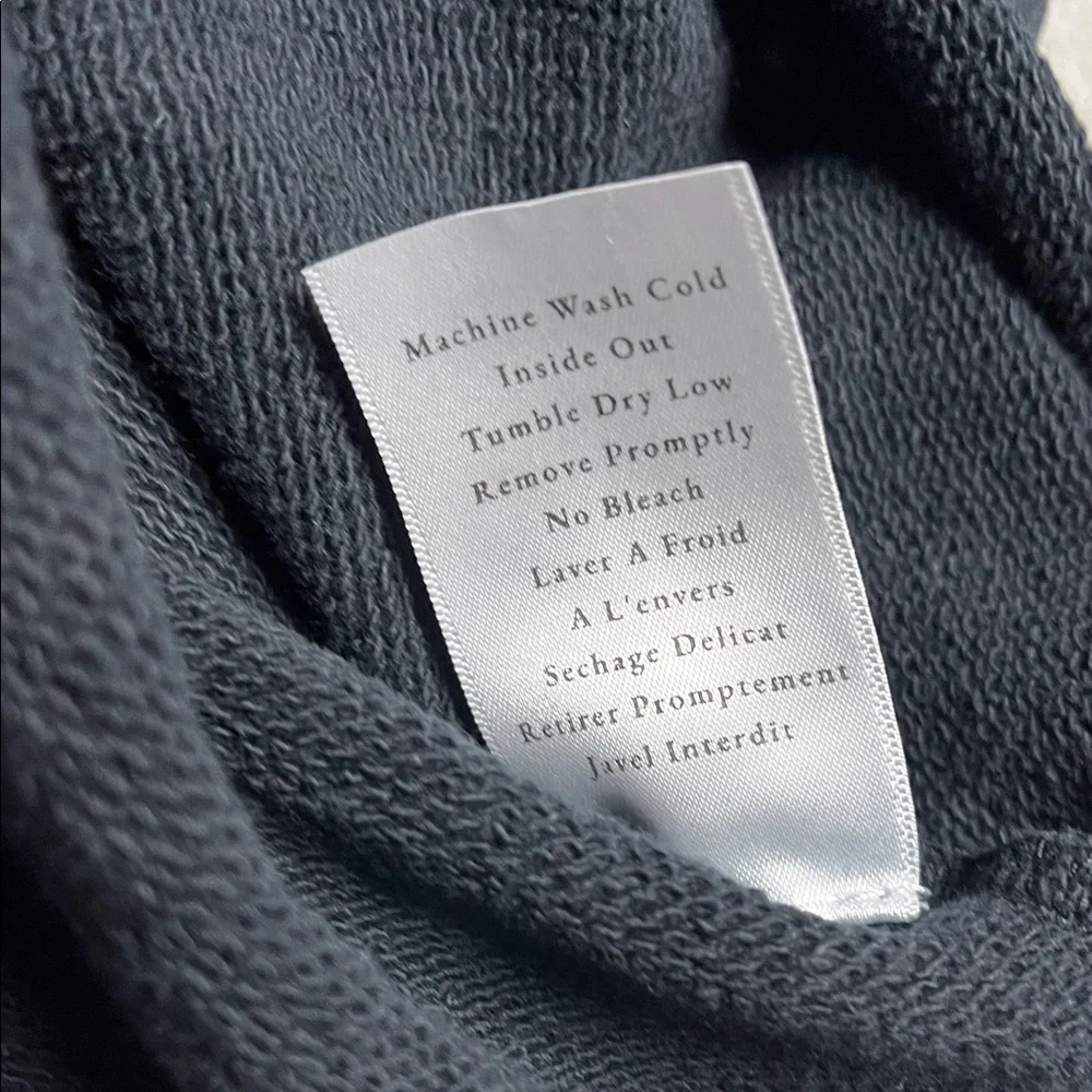 NEW Frank & Eileen S 100%‎ Cotton Triple Fleece Navy Blue Henley Sweatshirt USA
